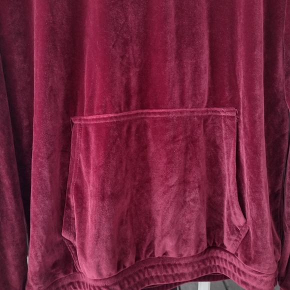 Forever 21 Mens velour/velvet burgundy hoodie size Small - Picture 7 of 9